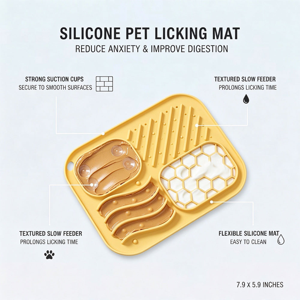 Lick mat features