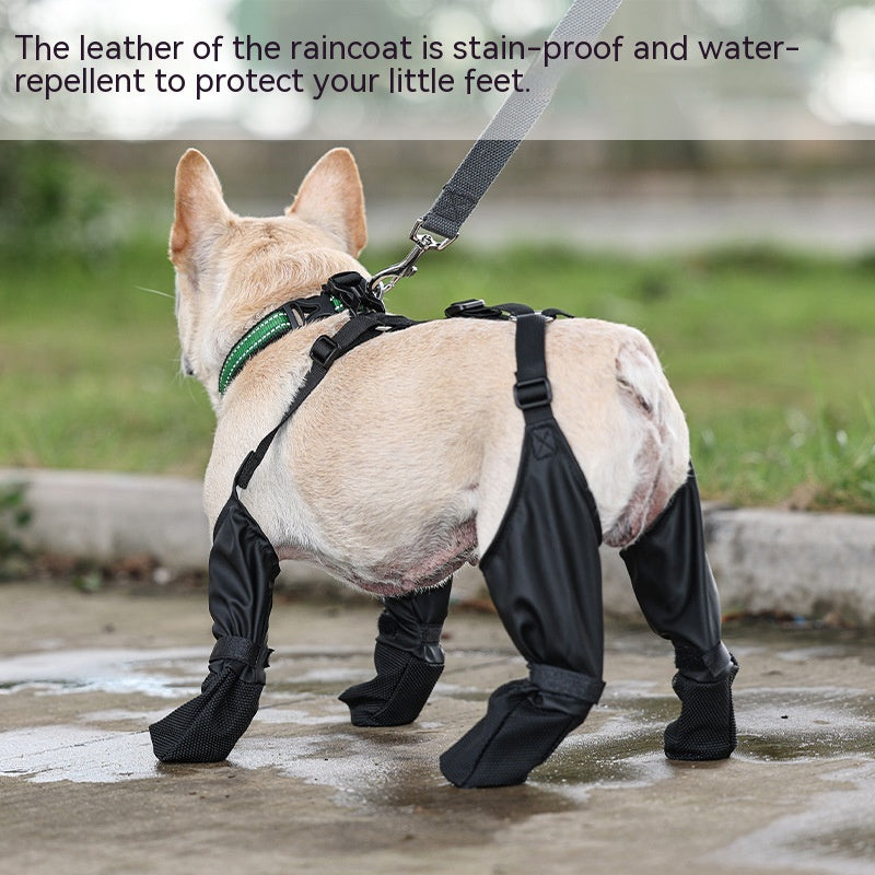 Waterproof Dog Boots with Leg Straps – Set of 4