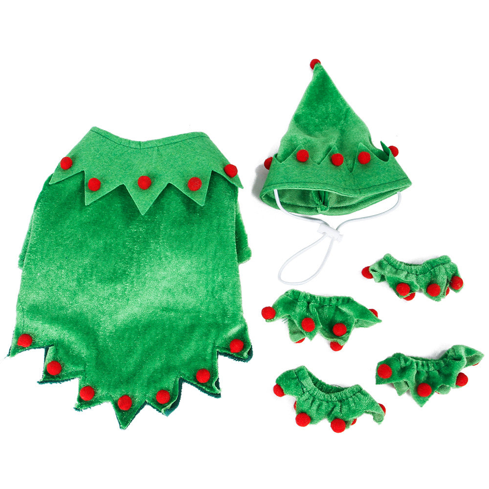 Christmas Tree Costume with Hat for Dogs & Cats