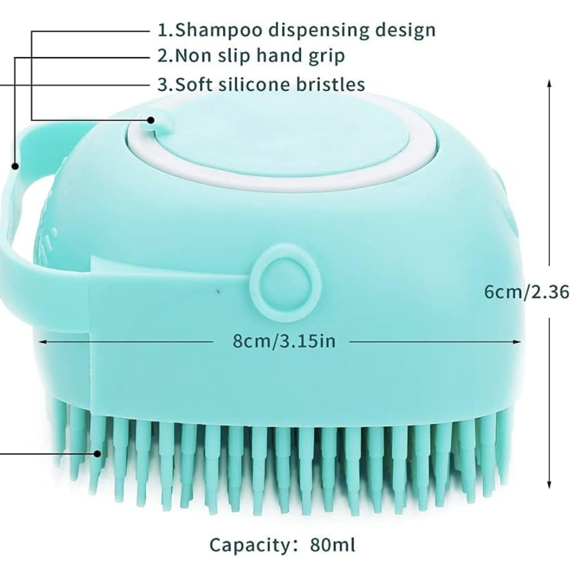 Bath brush in use