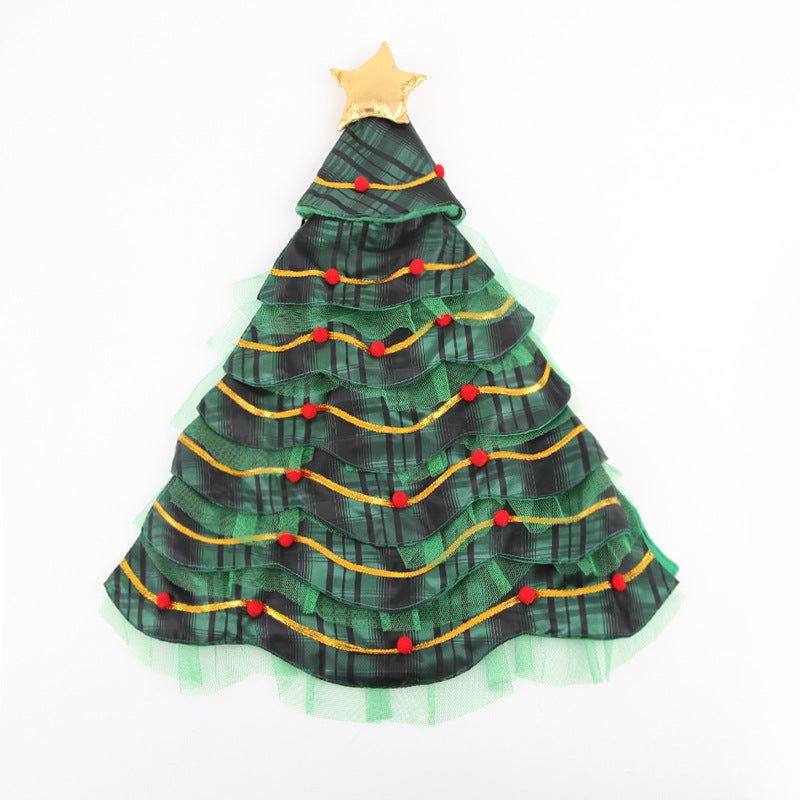 Christmas Tree Cape with Star Hat for Pets