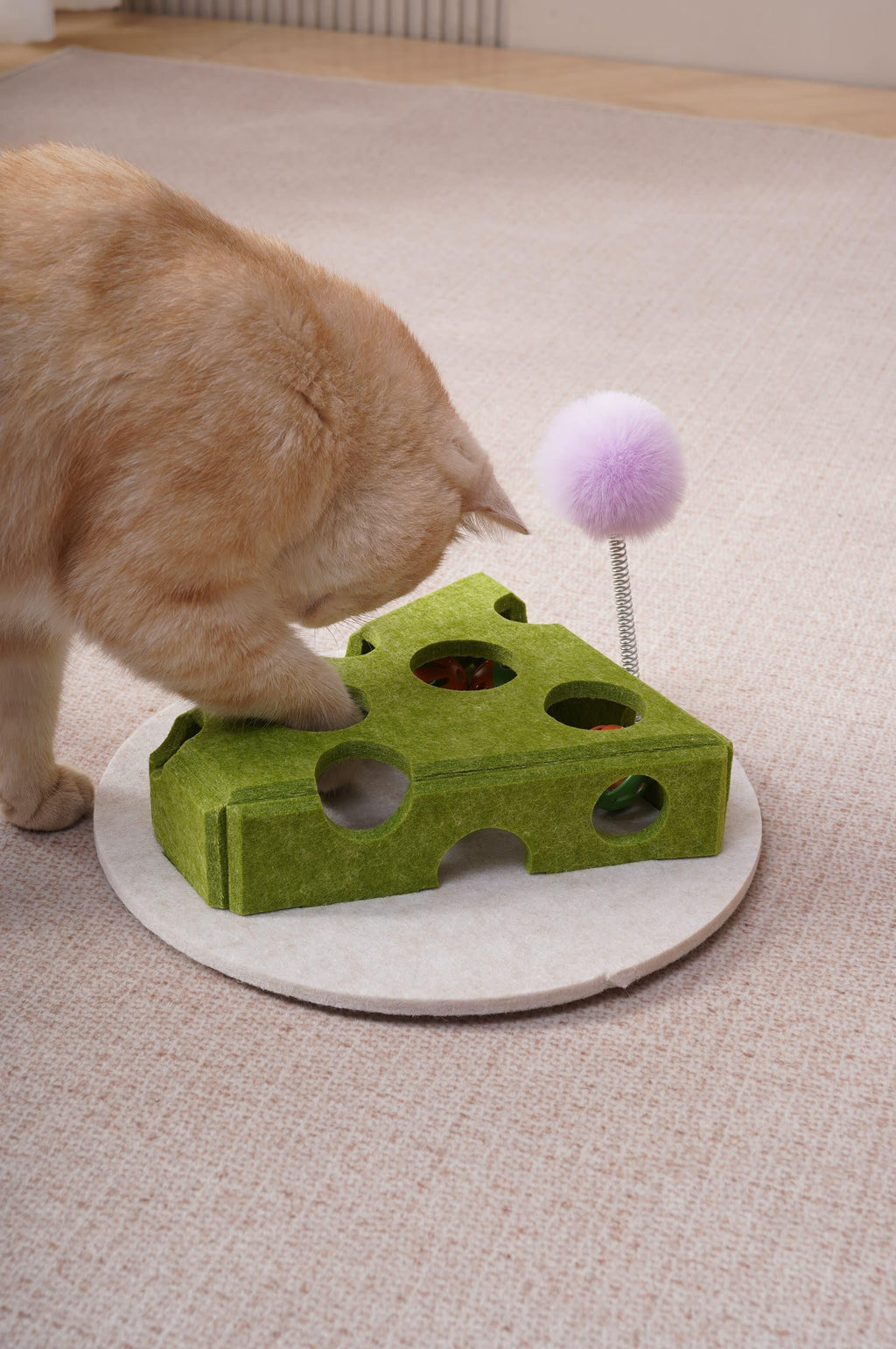Cat Puzzle Box with Balls & Spring Wand