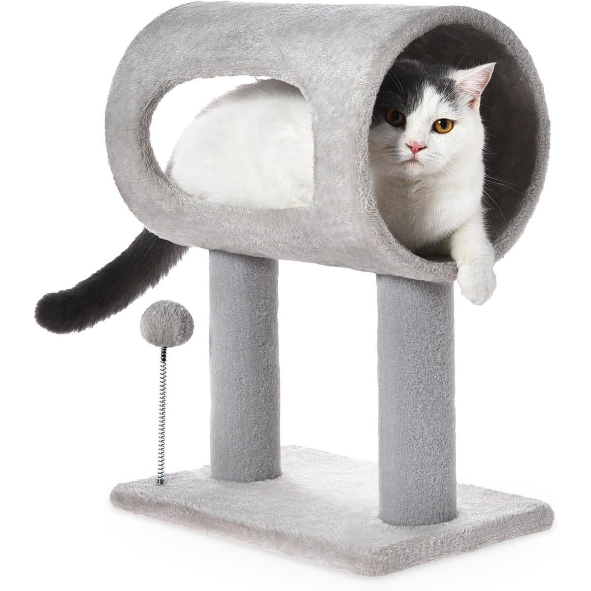 Cat scratching post with tunnel bed