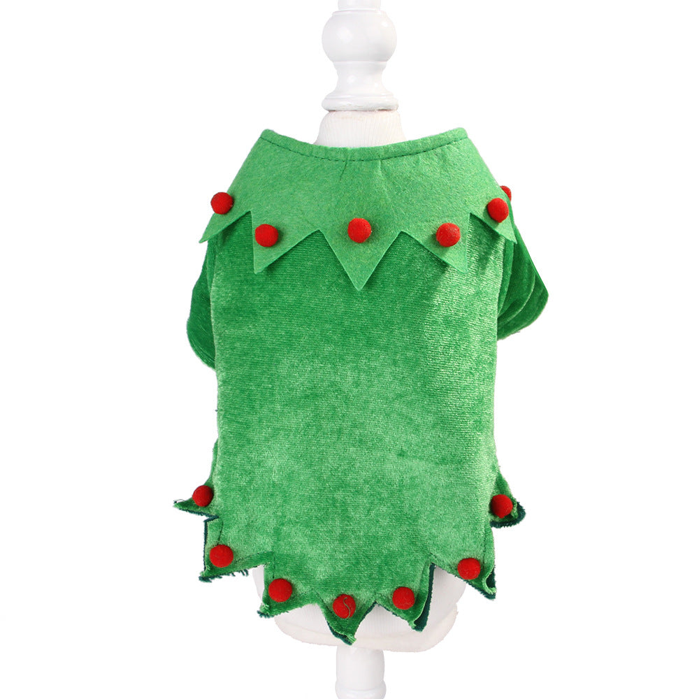 Christmas Tree Costume with Hat for Dogs & Cats
