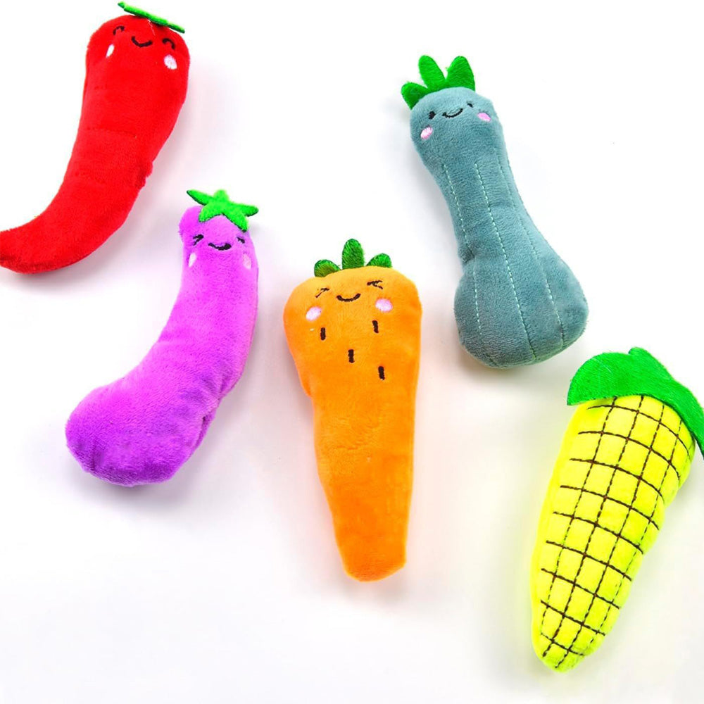 Veggie Catnip Plush Toys – 5 Pack