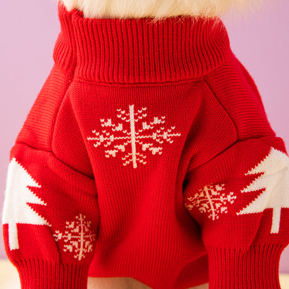 Christmas Knit Dog Sweater – Tree or Reindeer