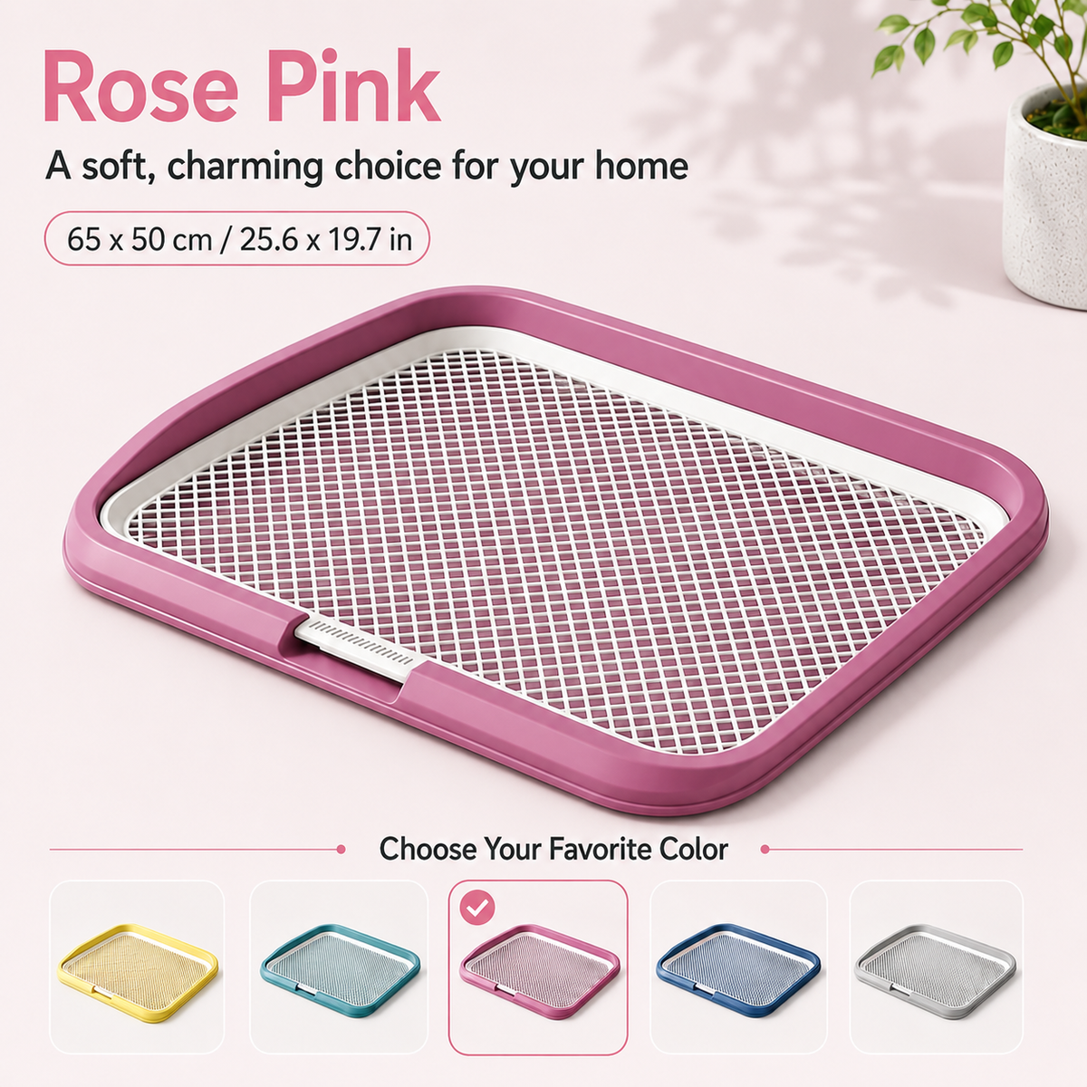 Pink potty tray