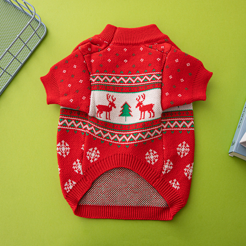 Christmas Knit Dog Sweater – Tree or Reindeer