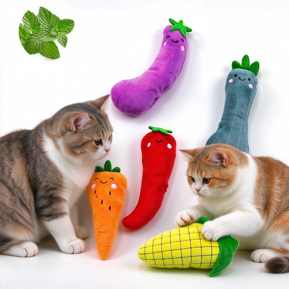 Veggie Catnip Plush Toys – 5 Pack