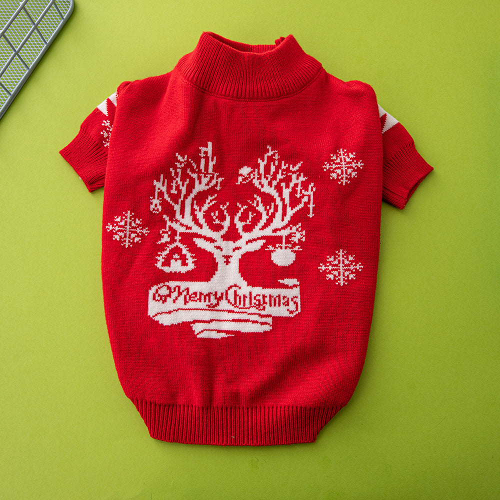 Christmas Knit Dog Sweater – Tree or Reindeer