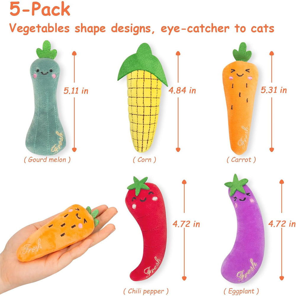 Veggie Catnip Plush Toys – 5 Pack
