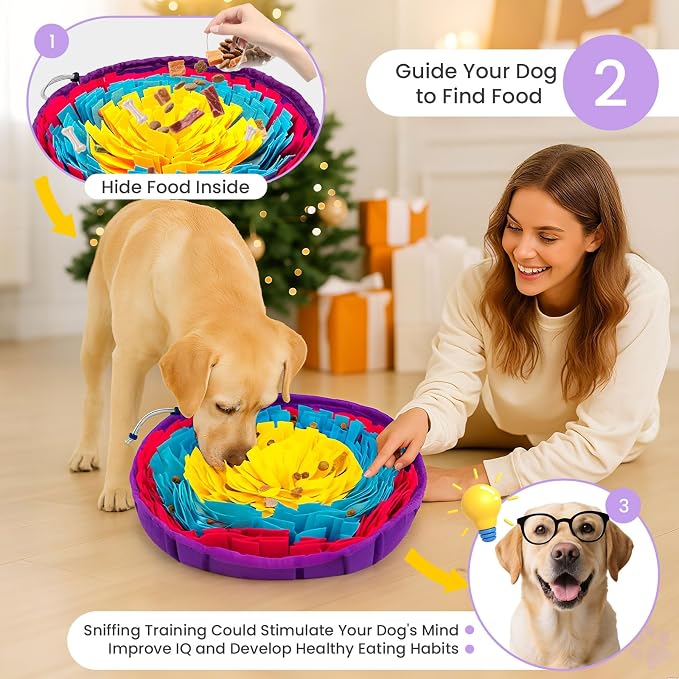 Snuffle mat in use