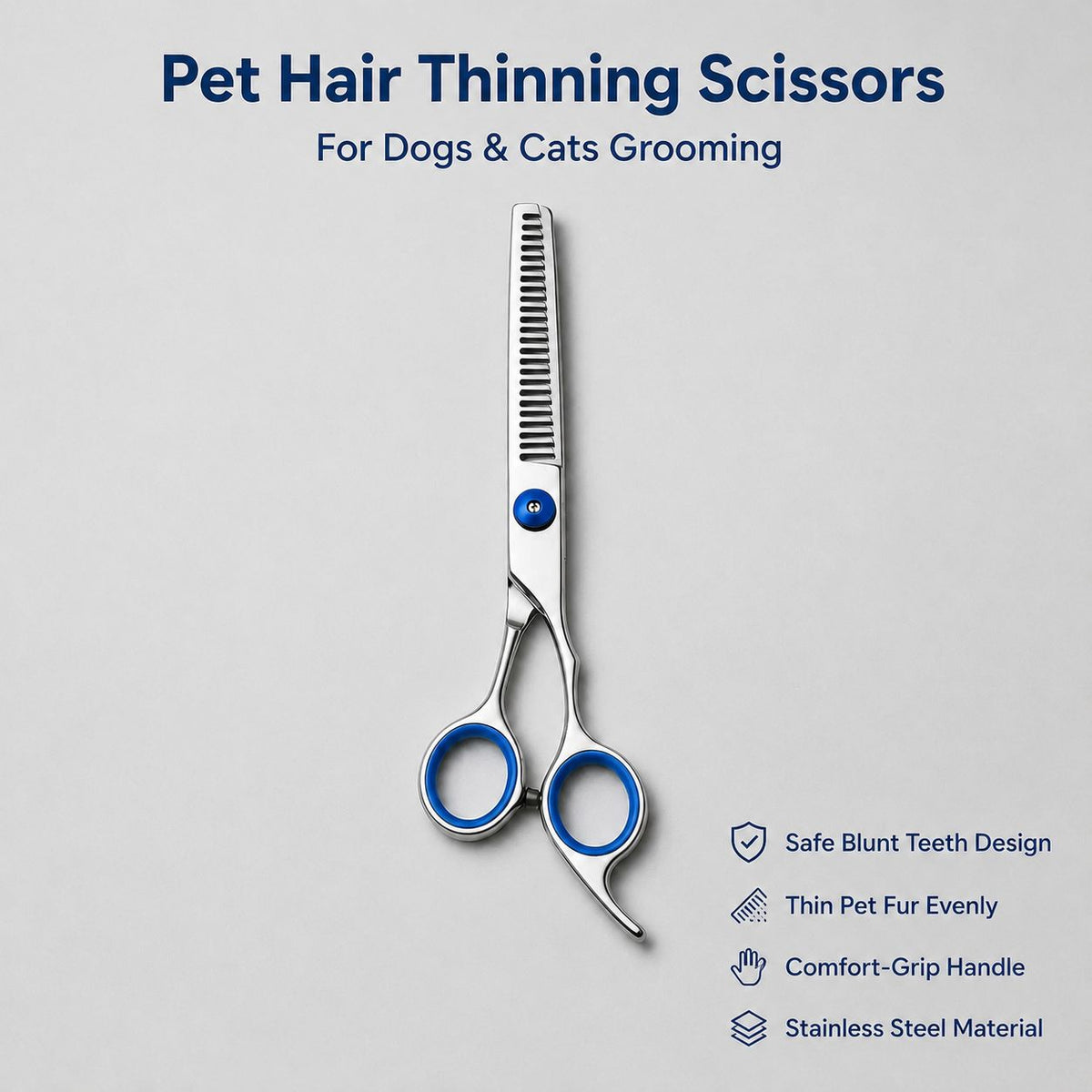 4-in-1 Pet Grooming Scissors Kit with Comb & Case