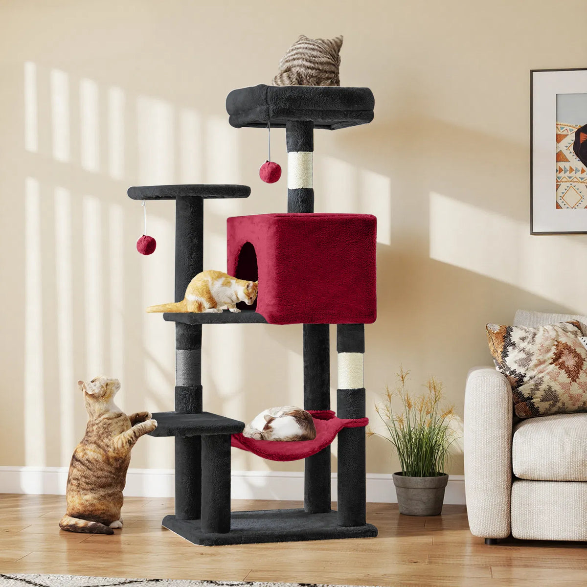 Cat tree in a living room