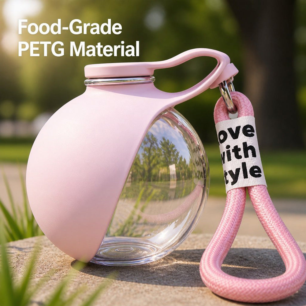 Pink dog water bottle