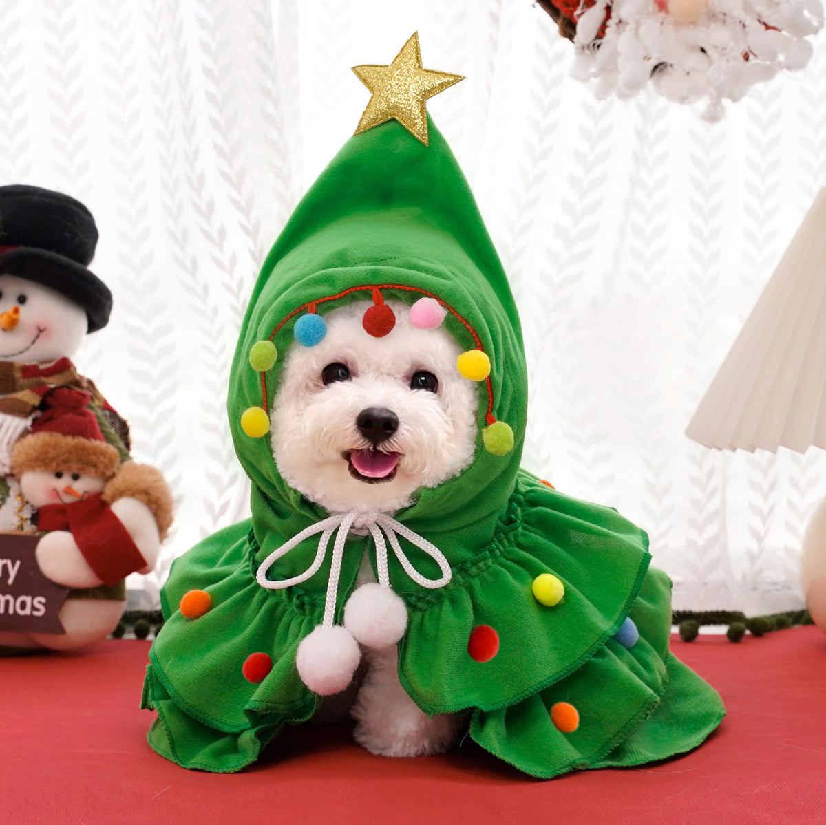 Christmas Tree Costume with Star for Cats