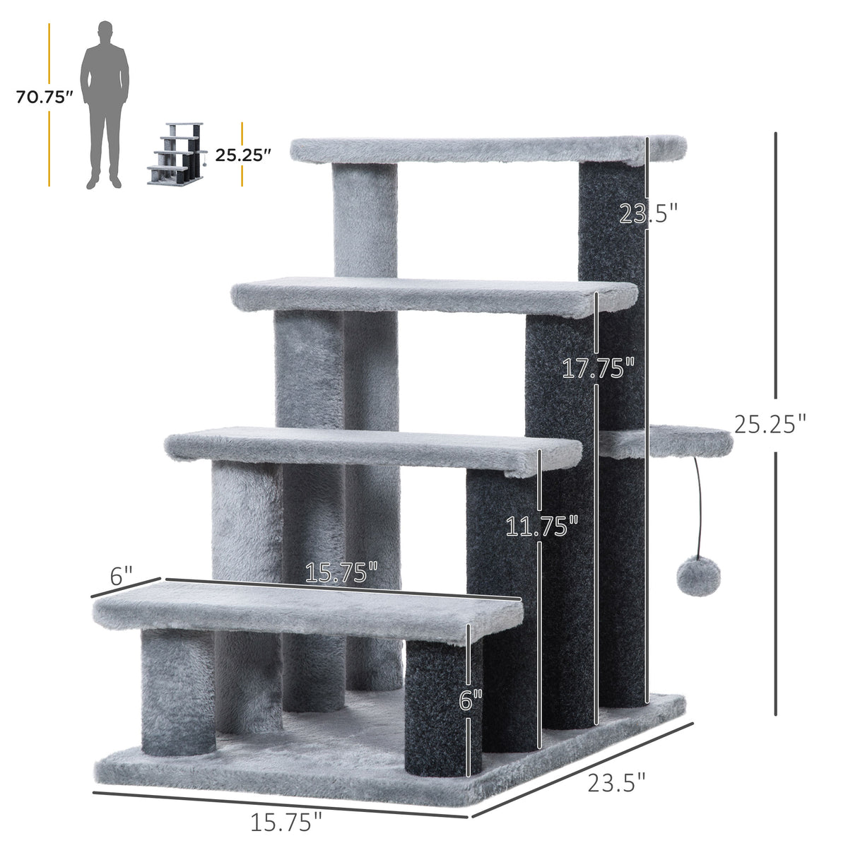 Cat Tree with Steps & Scratching Post