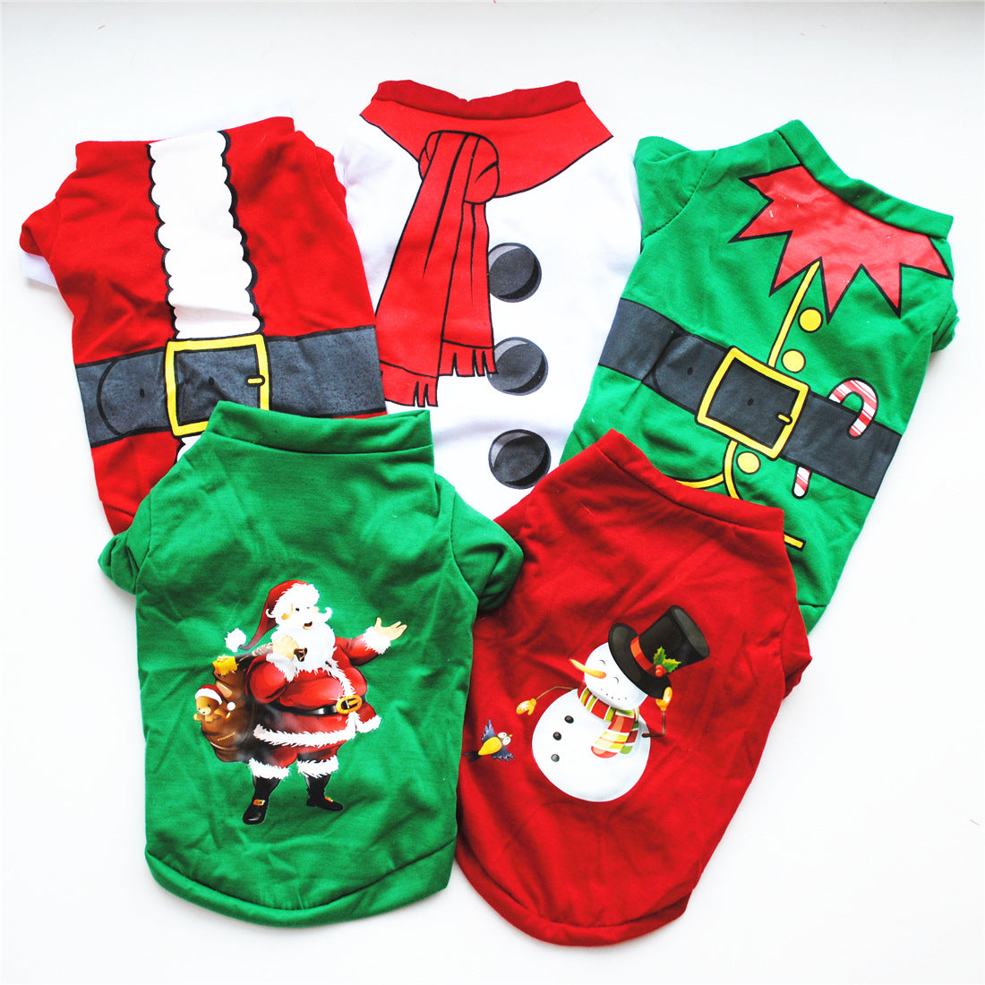 Christmas Print Pet T-Shirt - 11 Festive Styles