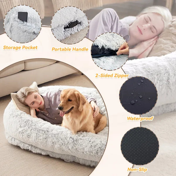 Human dog bed details