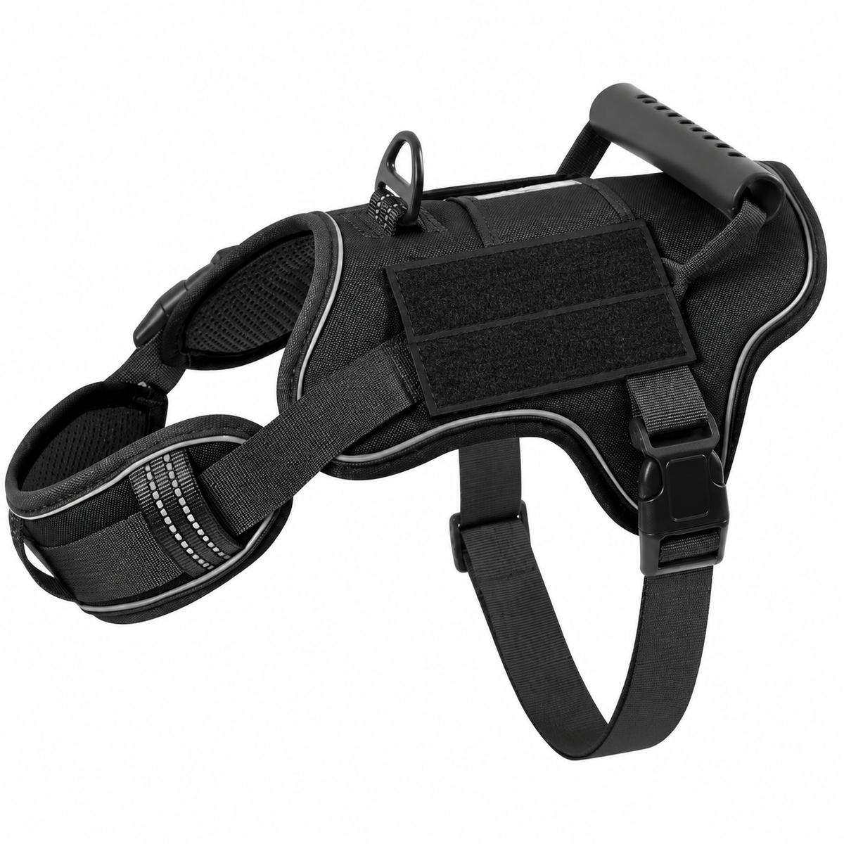 No-pull tactical dog harness with handle - Black