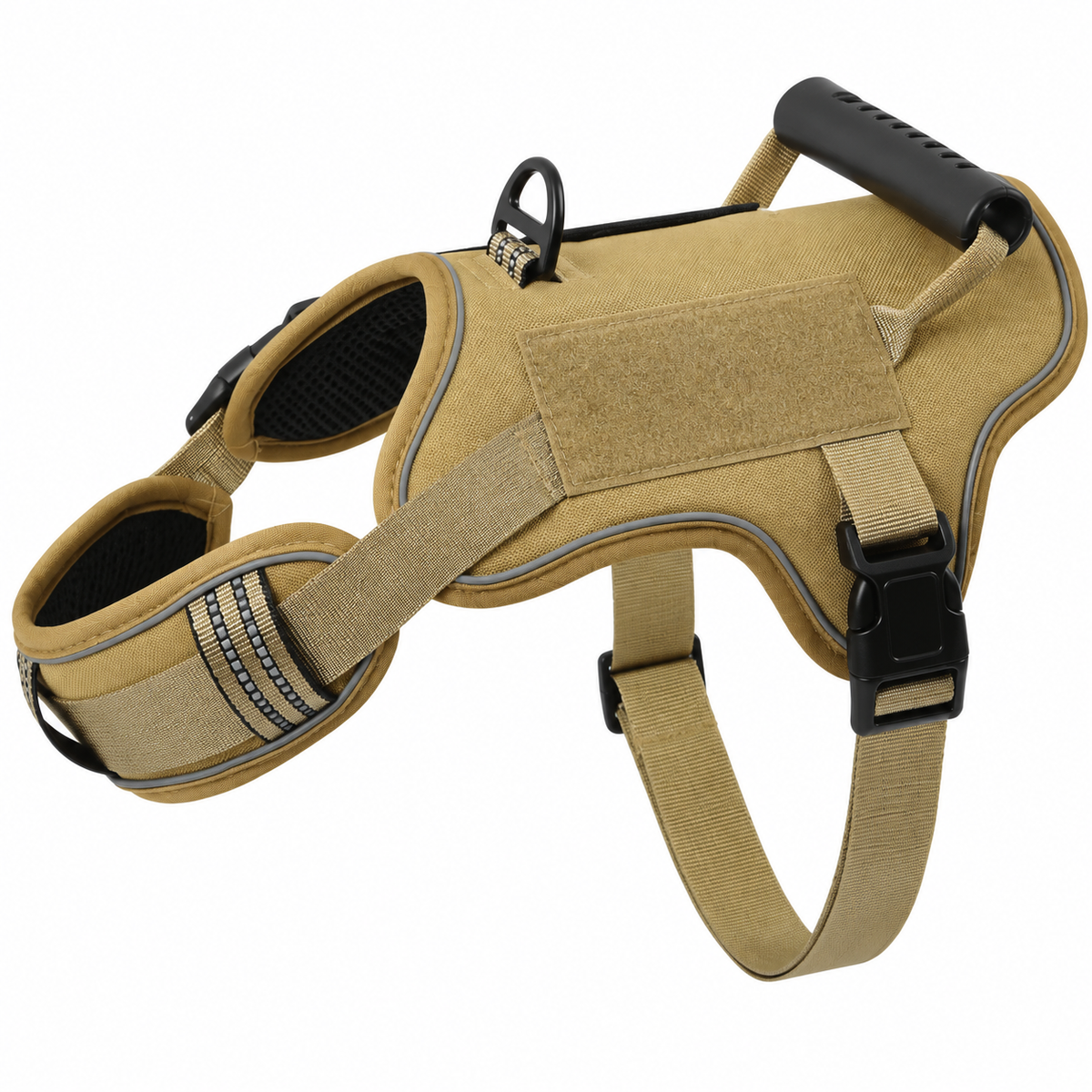 No-pull tactical dog harness with handle - Khaki