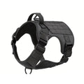 Tactical no-pull dog harness with handle - Black