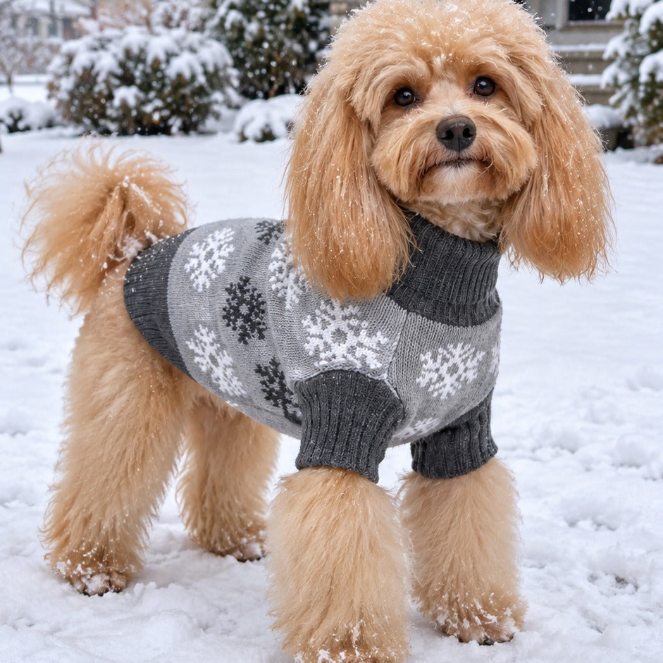 Snowflake Knit Dog Sweater 2-Pack promo video